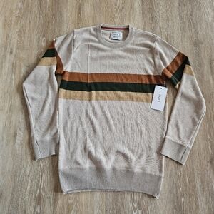 Faze 1 boys brown tan orange stripe sweater nwt size medium 10/12.